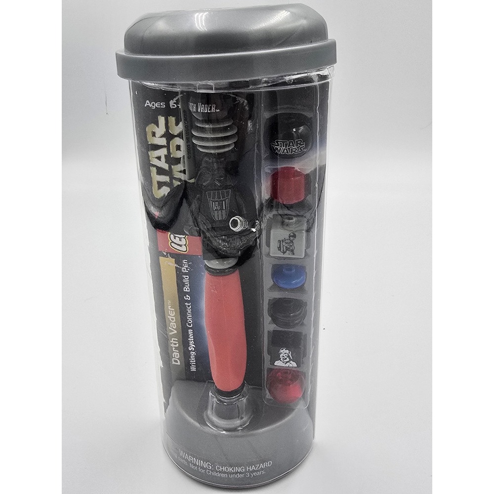 LEGO Star Wars Darth Vader Writing System Connect Build Pen Vintage 2002 New